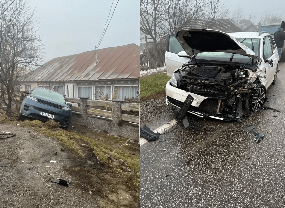 VIDEO// Accident pe E 85 spre Drăgușeni cu doi răniți după ce un șofer ucrainean a pătruns pe contrasens